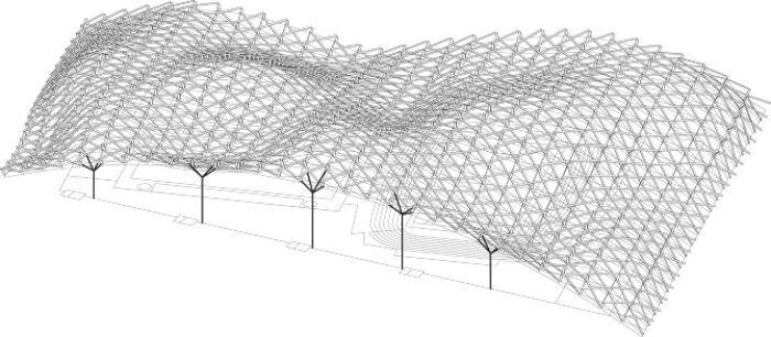 Sports Hall Roof Structure 'Fluid Steel' | Power Architecture