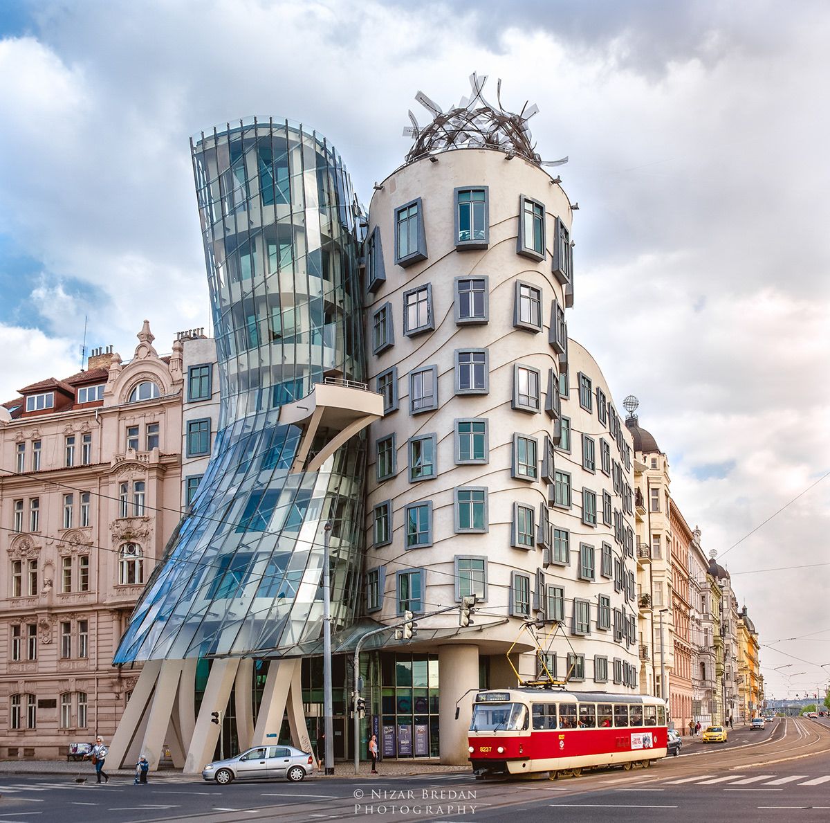 Modern Building Known Dancing House Prague Stock Vector (Royalty Free)  340975430 | Shutterstock