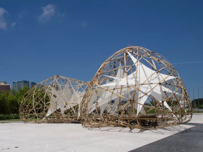 pulse pavilion bamboo sculpture| university of st. joseph