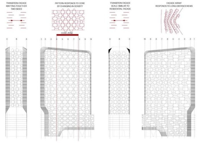 shenton way office facade pattern darker 2