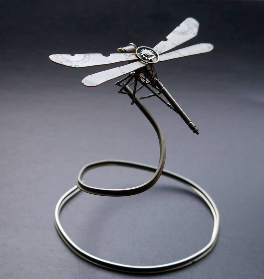 old broken watches turned into intricate mini steampunk sculptures of insects by justin gershenson gates 7