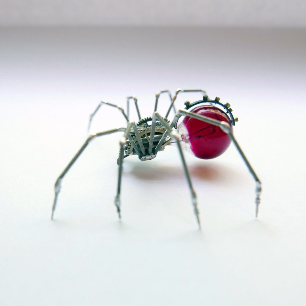 old broken watches turned into intricate mini steampunk sculptures of insects by justin gershenson gates 16