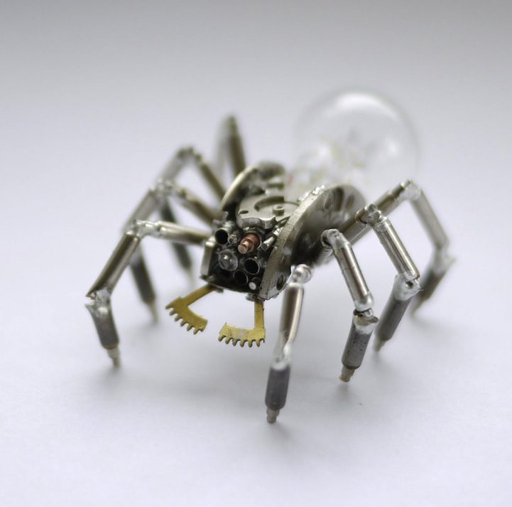 old broken watches turned into intricate mini steampunk sculptures of insects by justin gershenson gates 6