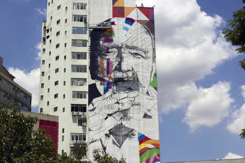 Oscar Niemeyer Mural in Sao Paulo by Eduardo Kobra 5
