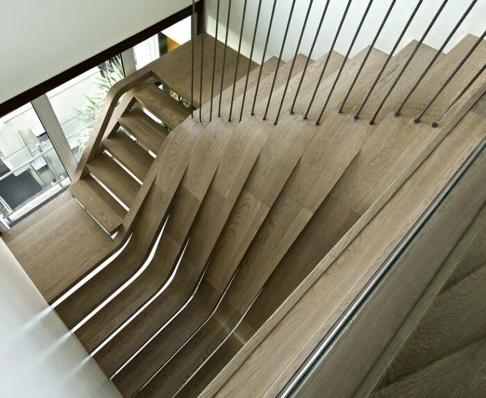 The Wavy Wood Staircase spiration kitchann