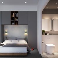 Victoria One bedroom and bathroom