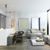 Victoria One dining living cool scheme