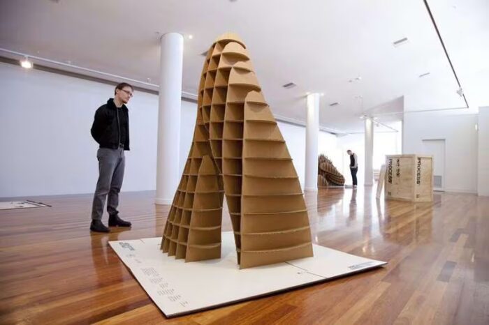 Cardboard exhibition pods | Toby Horrocks