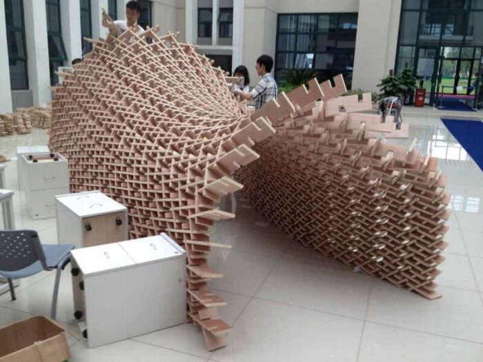 Plywood Pavilion Houses Graduate Exhibition