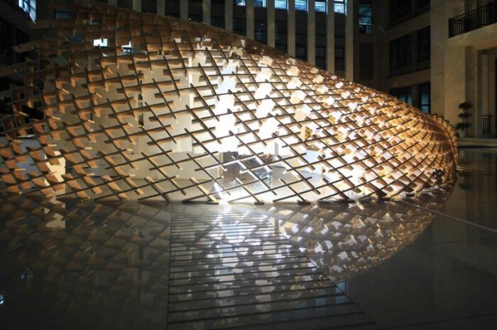 Plywood Pavilion Houses Graduate Exhibition