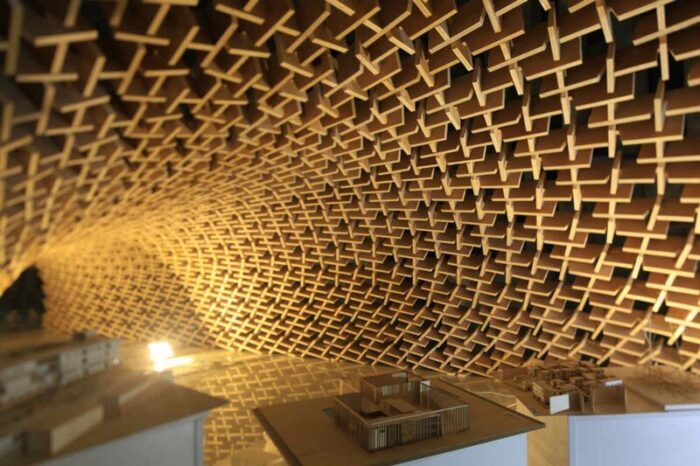 Plywood Pavilion Houses Graduate Exhibition