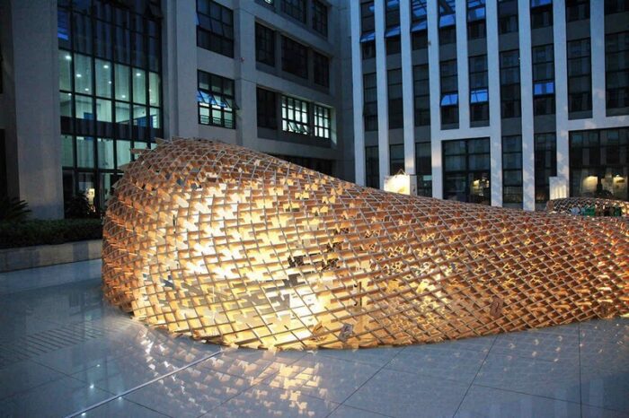 Plywood Pavilion Houses Graduate Exhibition