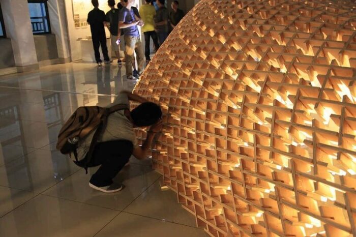 Plywood Pavilion Houses Graduate Exhibition