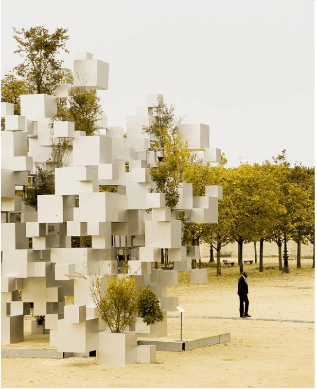 The Parisian Green Cubic Installation