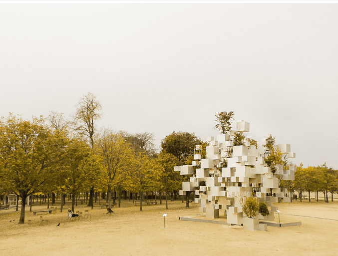 The Parisian Green Cubic Installation