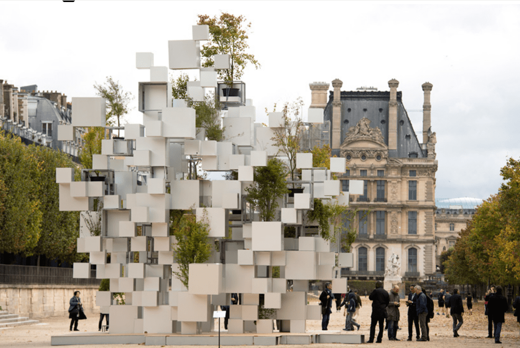 The Parisian Green Cubic Installation