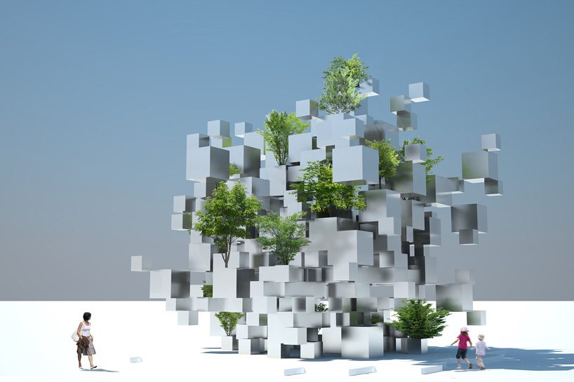 The Parisian Green Cubic Installation