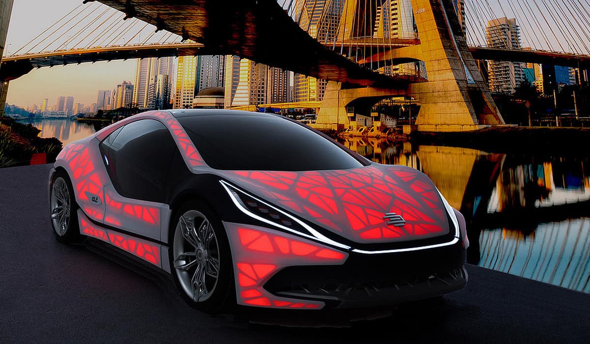 3d printed light cocoon sports car