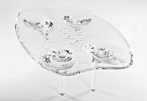 dezeen Prototype Liquid Glacial Table by Zaha Hadid 1