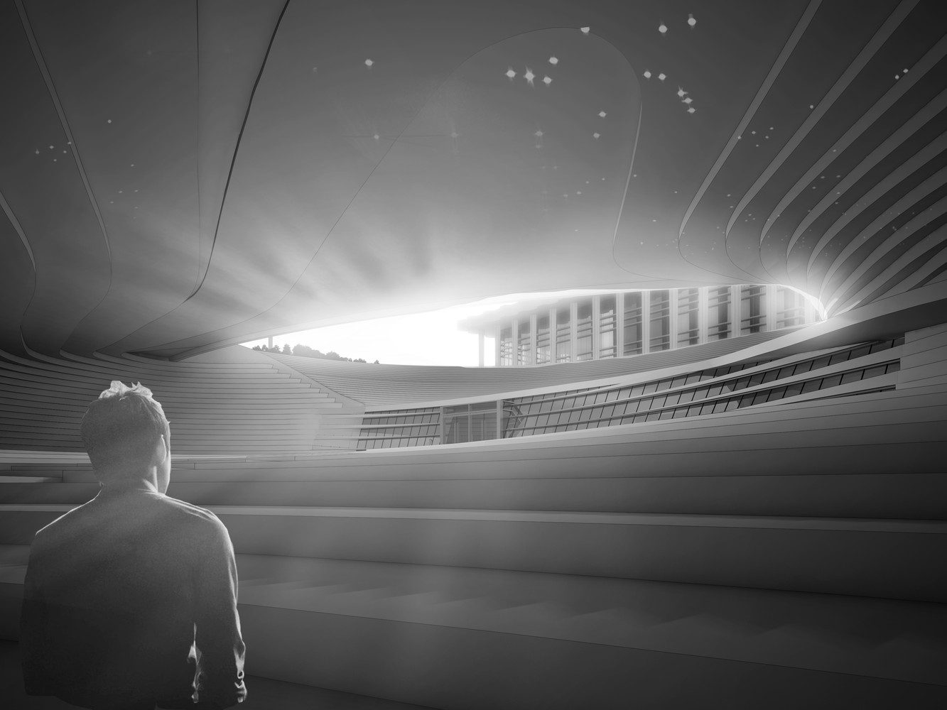 6 looking at the existing theater through the new hole