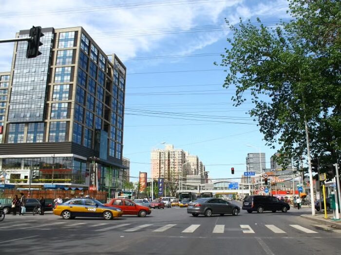 Construction Site and Car Ban Reveals a Clear Sky in Beijing, China