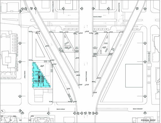 podium level roof plan