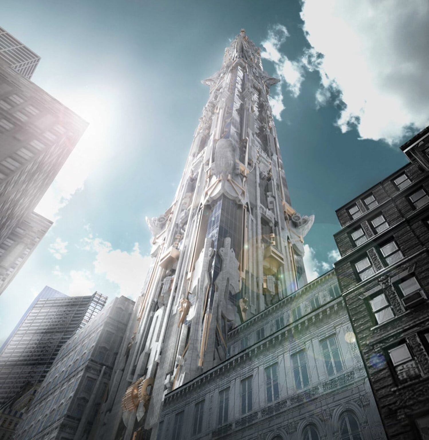 Mark Foster Gage proposes elaborate gargoyle covered skyscraper ...