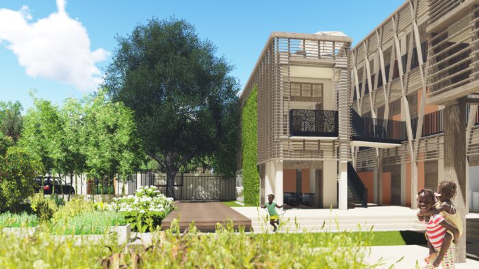 7 view of courtyard in afternoon