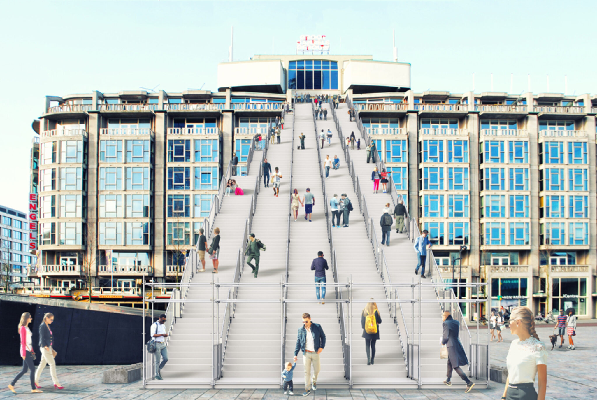 THE STAIRS : MVRDV is to design a giant staircase leading to the top of ...