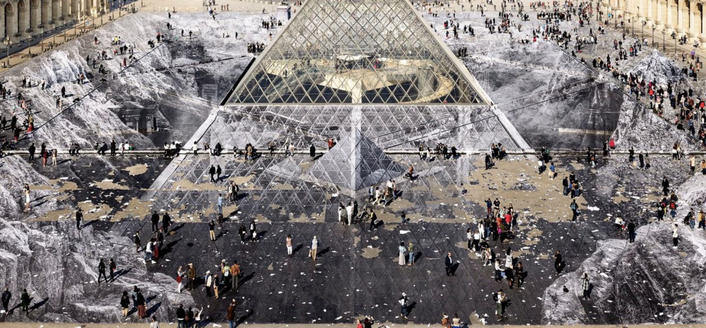 Optical Collage Makes The Louvre Pyramid Disappear Jr