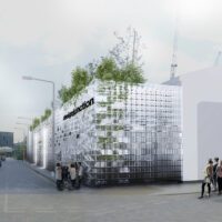 Temporary Facade Fusing Natural and Artificial Elements