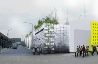 Temporary Facade Fusing Natural and Artificial Elements