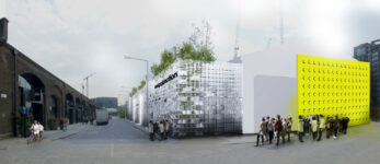 Temporary Facade Fusing Natural and Artificial Elements