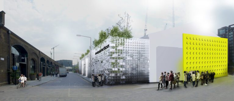 Temporary Facade Fusing Natural and Artificial Elements | Satellite Architects