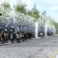 Temporary Facade Fusing Natural and Artificial Elements