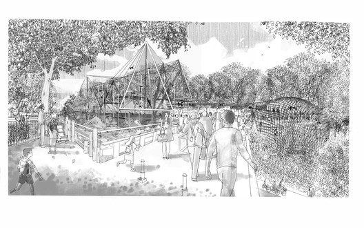 17 04930 FULL SNOWDON AVIARY VIEW ARRIVAL FROM THE BRIDGE 4984581