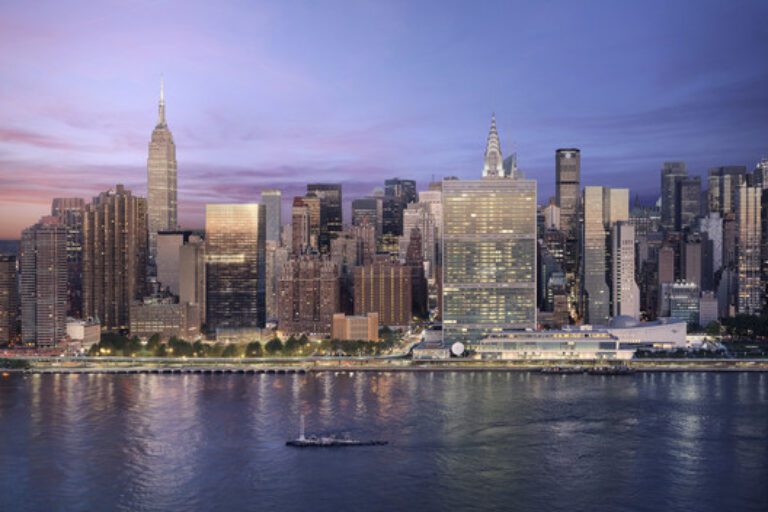 Richard Meier’s newly added landmark Milestone Black-Glass Residential Tower