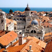 Croatia Dubrovnik city from atop city walls