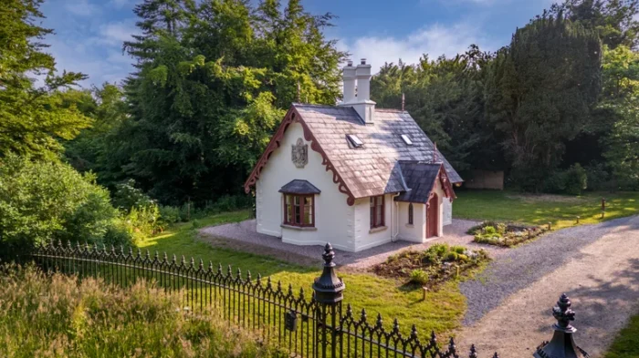 downpatrick gate lodge exterior from gates