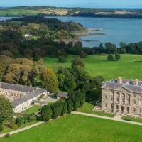 Drone over Castle Ward in Downpatrick County Down Northern Ireland