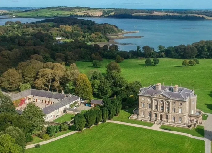 Drone over Castle Ward in Downpatrick County Down Northern Ireland