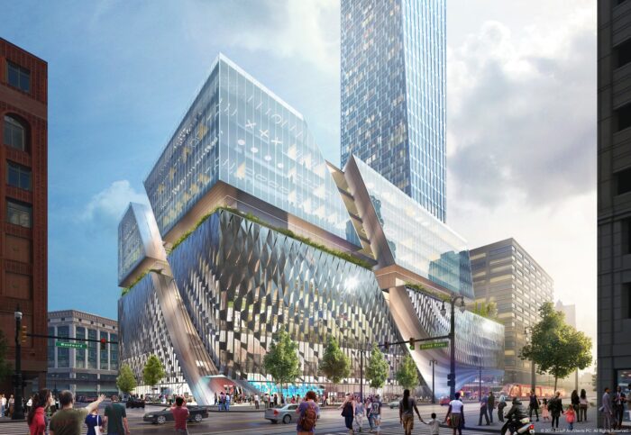 SHoP Reveals New Renderings for Detroit’s Tallest Building on the Hudson’s Iconic Site
