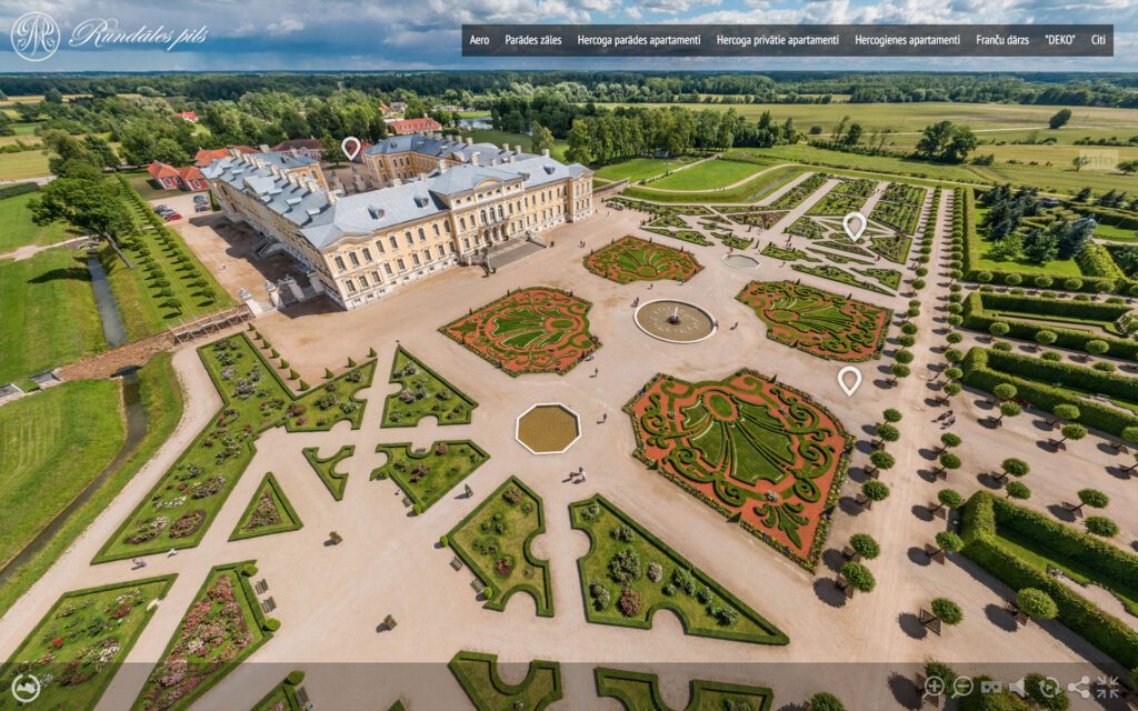 Rundales pils 360 gradu aero Panoramas Virtualas Tures izveide 04 Virtuala Latvija 1024x640