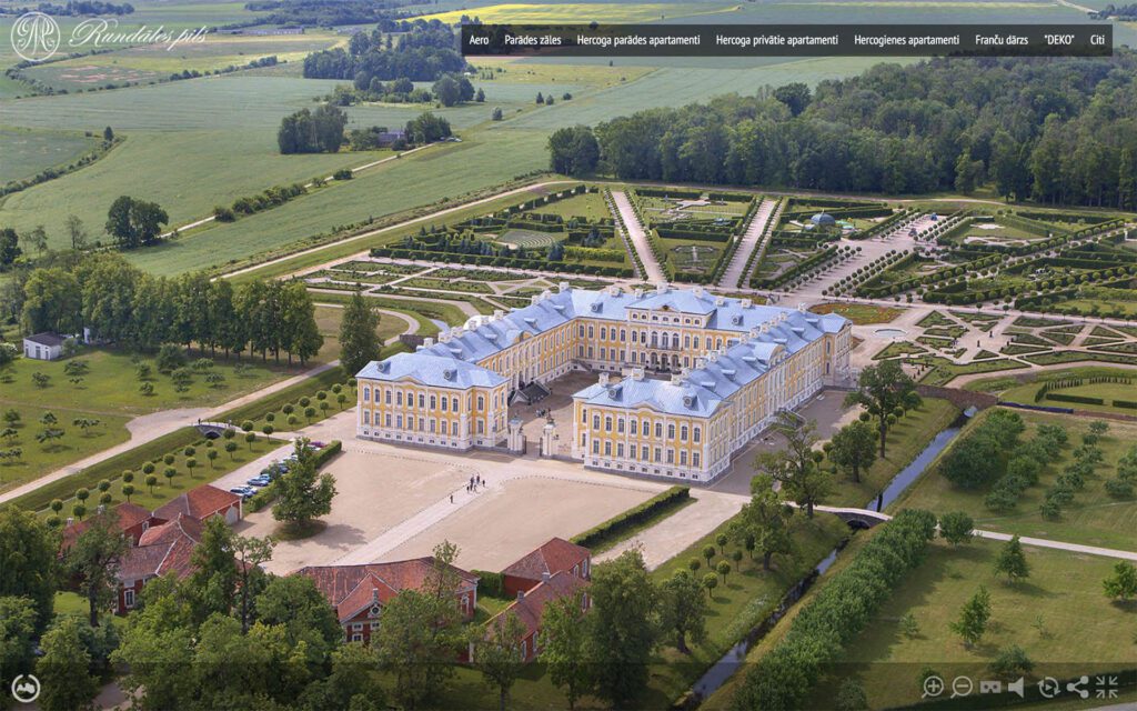 Rundales pils 360 gradu aero Panoramas Virtualas Tures izveide 01 Virtuala Latvija 1024x640