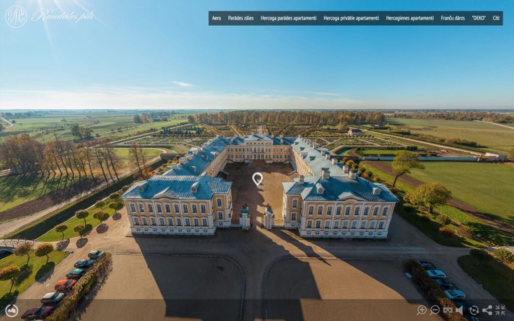 Rundales pils 360 gradu aero Panoramas Virtualas Tures izveide 02 Virtuala Latvija 1024x640