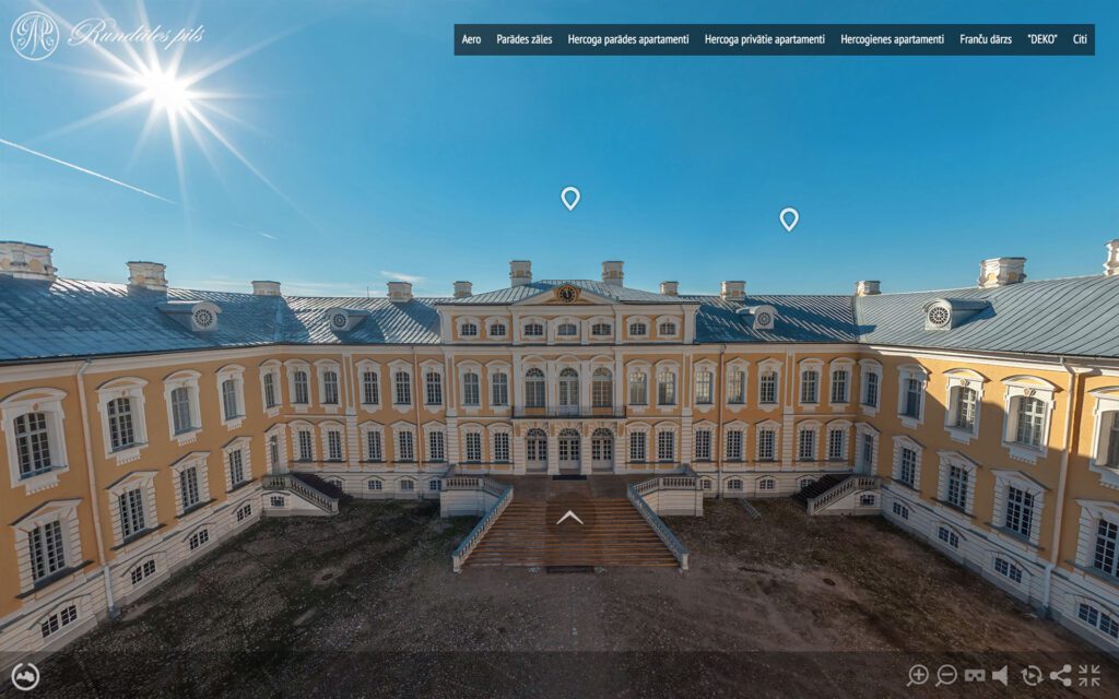 Rundales pils 360 gradu aero Panoramas Virtualas Tures izveide 03 Virtuala Latvija 1024x640