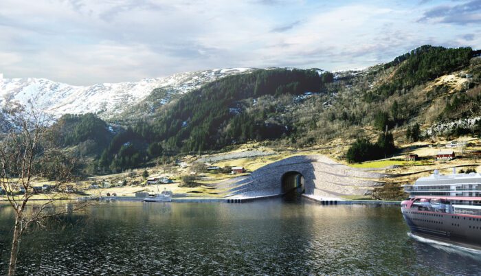 Snøhetta Produces Conceptual Renderings of a Full-Scale Ship Tunnel in Norway
