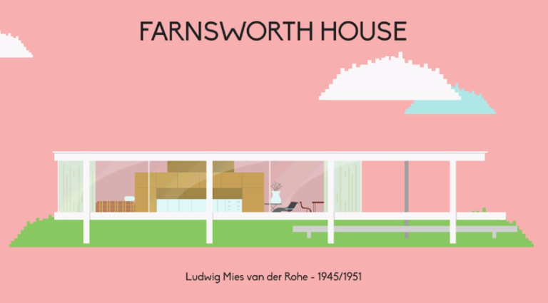 Animated Illustrations of Iconic Modernism Houses in a Video by Graphic ...
