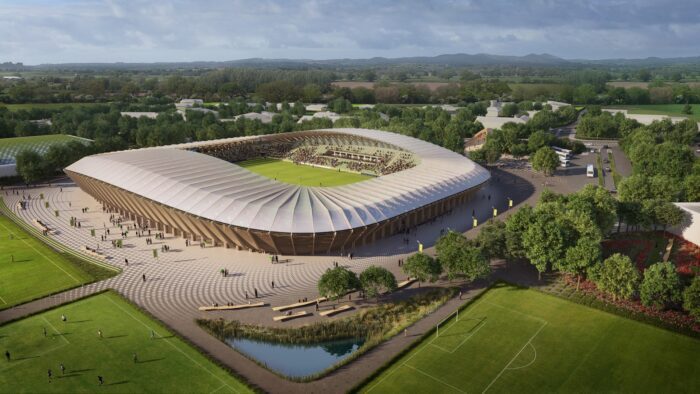 Green Technology Hub to Join World’s First Timber Football Stadium by Zaha Hadid Architects