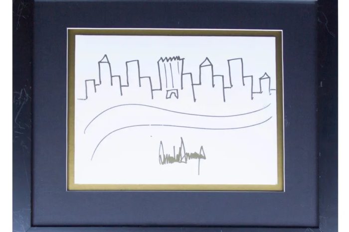Trump’s Sketch of Manhattan Skyline from 12 Years Ago Gets Sold at Auction for $29,000